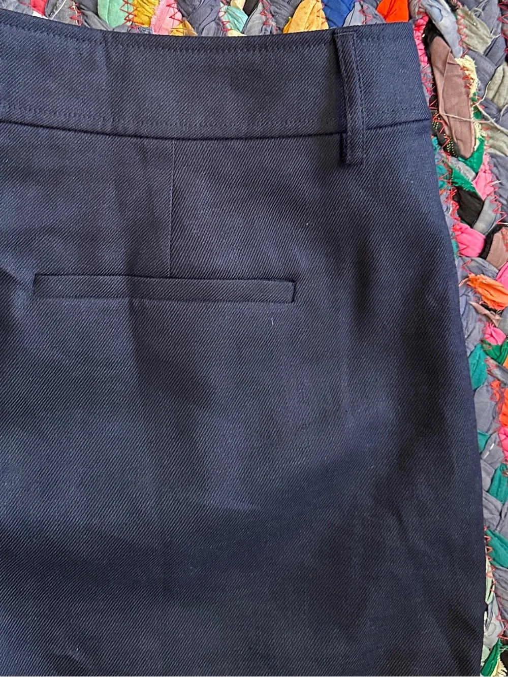 NWT J.Crew Remi Shorts Navy Blue Cuffed Stretch Linen Blend Womens Sz 12 Preppy